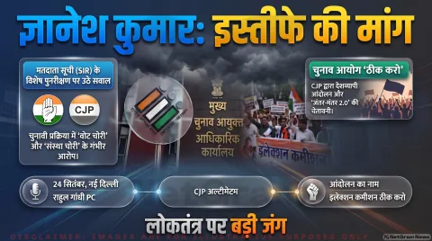 मुख्य चुनाव आयुक्त ज्ञानेश कुमार के इस्तीफे पर अड़े राहुल गांधी; CJP ने दिया 48 घंटे का अल्टीमेटम: Election Commission Controversy Alert