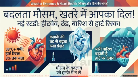 मौसम का बदलता मिज़ाज बना दिल के लिए खतरा! नई स्टडी में खुलासा—हीटवेव, ठंड और भारी बारिश बढ़ा रही हार्ट डिजीज का रिस्क
