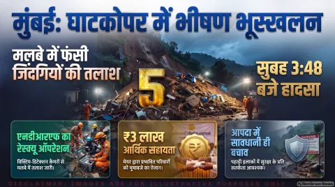 5 की मौत, NDRF और विक्टिम-डिटेक्शन कैमरे से रेस्क्यू; तुरंत पढ़ें अपडेट : Ghatkopar Chirag Nagar Landslide Alert