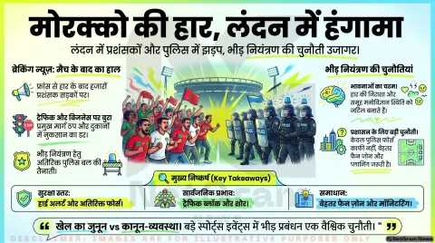 मोरक्को की हार के बाद लंदन की सड़कों पर हंगामा, फैंस और पुलिस आमने-सामने