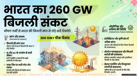 रिकॉर्ड हीटवेव के बीच देश की बिजली मांग 260 GW के पार