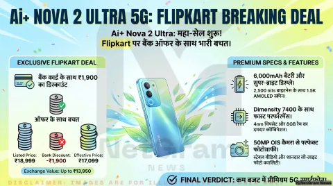 1,900 सस्ता मिल रहा Ai+ Nova 2 Ultra 5G, फ्लिपकार्ट पर ऐसे चेक करें ऑफर