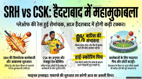 IPL 2026: आज होगी SRH और CSK के बीच जबरदस्त टक्कर, हैदराबाद में हाई-वोल्टेज मुकाबला