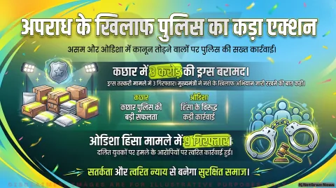 असम में 3 करोड़ रुपये की ड्रग्स बरामद, ओडिशा में दलितों पर हमले के मामले में 9 गिरफ्तार