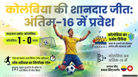 अरियास के गोल से कोलंबिया अंतिम-16 में, घाना को 1-0 से हराकर दर्ज की जीत