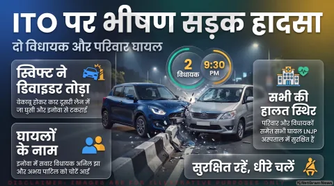 PWD दफ्तर के पास बड़ा सड़क हादसा; तुरंत पढ़ें दो विधायकों और परिवार के रेस्क्यू की रिपोर्ट : Delhi ITO Traffic Alert