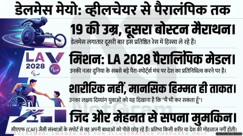 सिलाई मशीन से व्हीलचेयर रेस तक: 19 साल का Delmace Mayo बोस्टन मैराथन से लिख रहा पैरालिंपिक का सपना