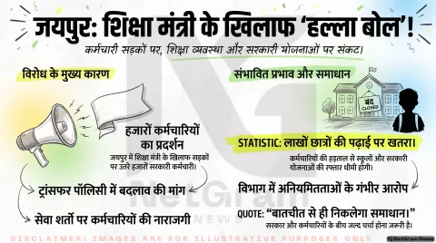 Rajasthan Shiksha Vibhag Live Updates: स्थानांतरण नीति और सेवा शर्तों पर घमासान; जानिए सरकार और कर्मचारियों में वार्ता का क्या है हाल