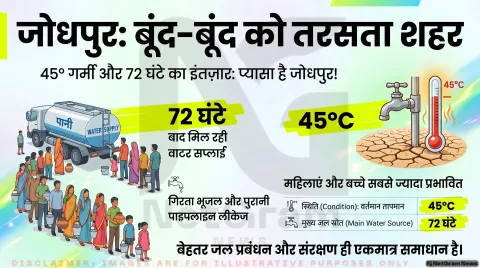 भीषण गर्मी में जोधपुर का गहराता जल संकट: 72 घंटे बाद मिल रहा पानी, जनता परेशान