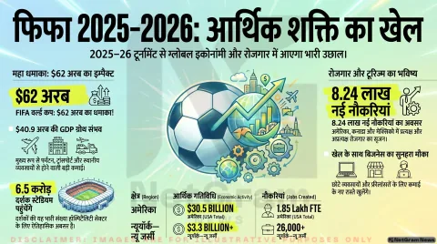 FIFA 2025–2026 टूर्नामेंट: वैश्विक अर्थव्यवस्था को 62 अरब डॉलर तक का बड़ा फायदा, रोजगार और पर्यटन में भारी उछाल की संभावना