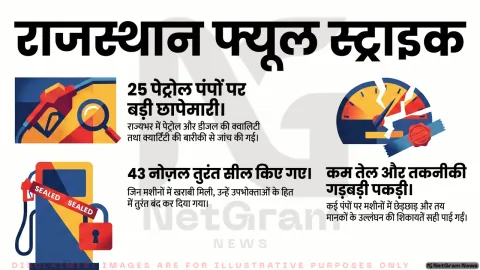 राजस्थान में ईंधन धोखाधड़ी पर बड़ा एक्शन, 25 पेट्रोल पंपों के 43 नोज़ल सील