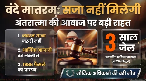वंदे मातरम् नहीं गाने पर दंडात्मक कार्रवाई नहीं; सीजेआई सूर्यकांत की पीठ का केंद्र को निर्देश : Supreme Court Hearing Alert 2026