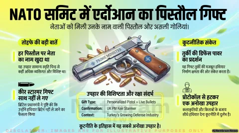 NATO शिखर सम्मेलन में अनोखा उपहार: एर्दोआन ने नेताओं को नाम खुदी हुई पिस्तौलें भेंट कीं